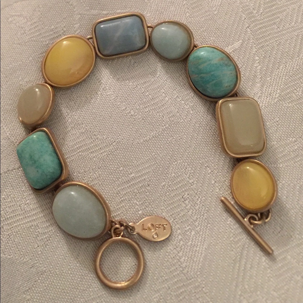 Loft Signed Cabochon Toggle Hook Bracelet - image 6